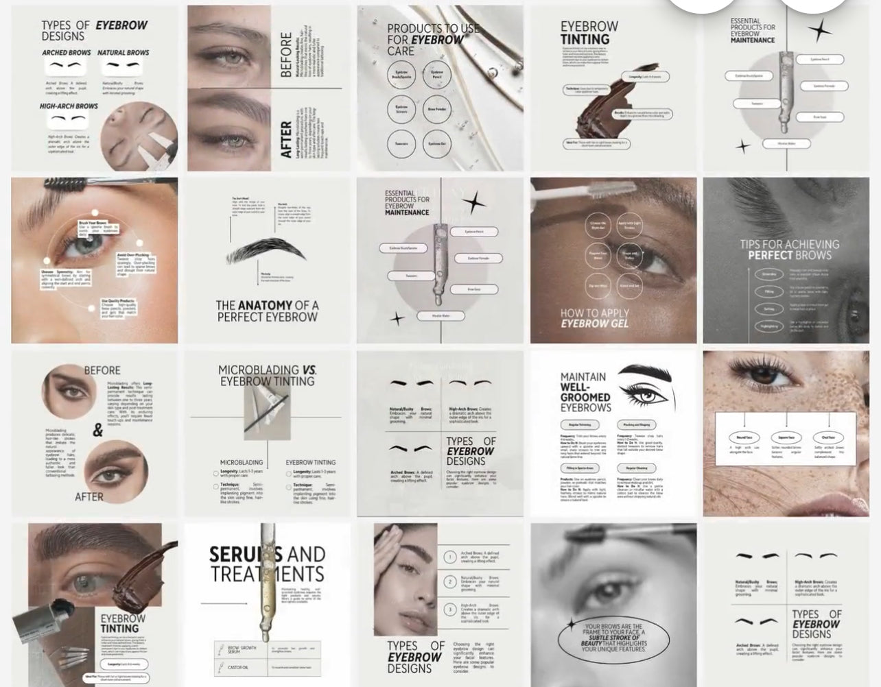Brow Tinting Instagram Templates | Microblading Canva Templates | Beauty Artist | Brow Tech Faceless Post