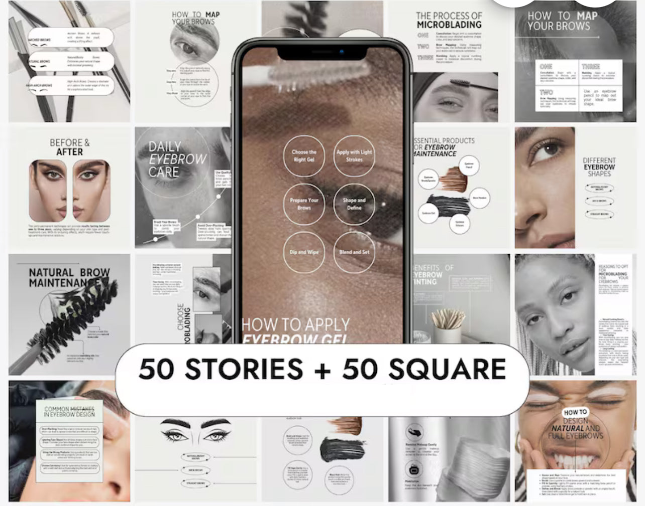 Brow Tinting Instagram Templates | Microblading Canva Templates | Beauty Artist | Brow Tech Faceless Post