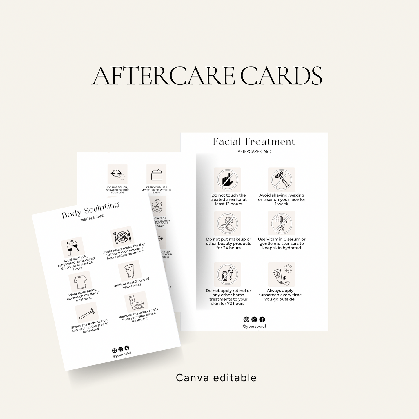 Beauty & Esthetician Forms Template Bundle| Editable Client Consultation & Aftercare Forms