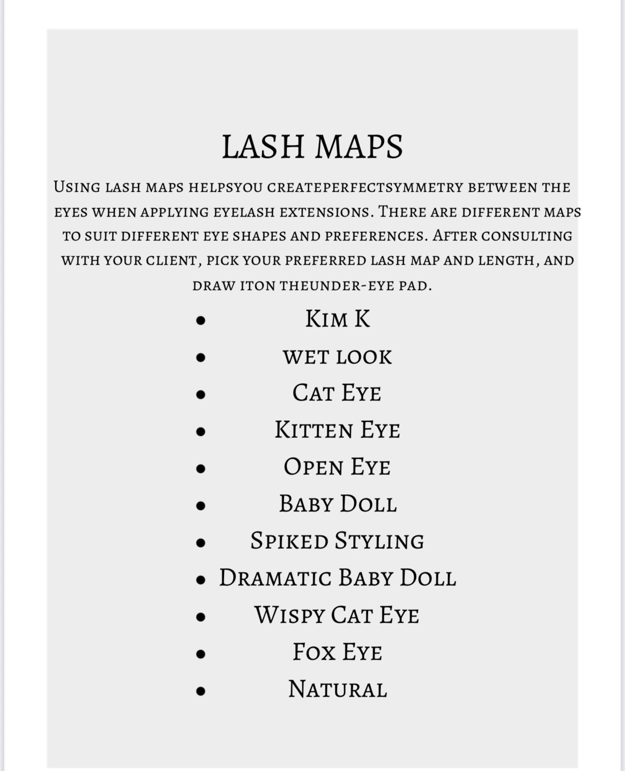 Lash Mapping Guide + 11 Lash maps