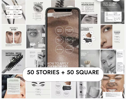 Brow Tinting Instagram Templates | Microblading Canva Templates | Beauty Artist | Brow Tech Faceless Post