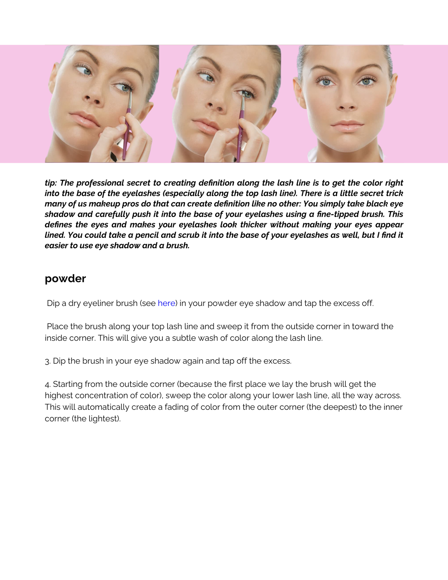 Make-up Masterclass training manual
