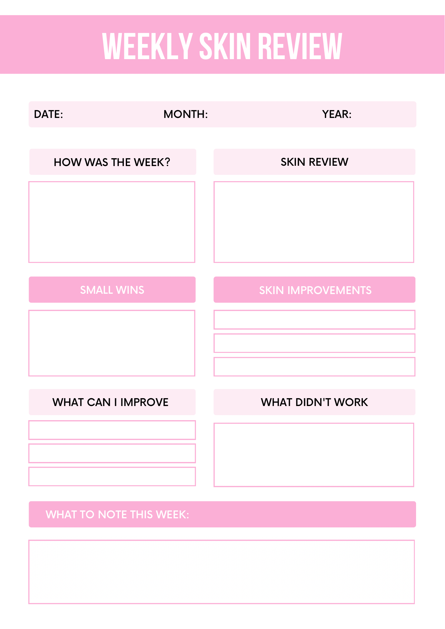 Skin Care Planner - Digital Skincare Routine Organizer