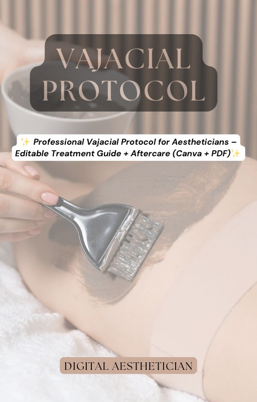 Vajacial Protocol for Aestheticians – Editable Treatment Guide + Client Aftercare (Canva & PDF)