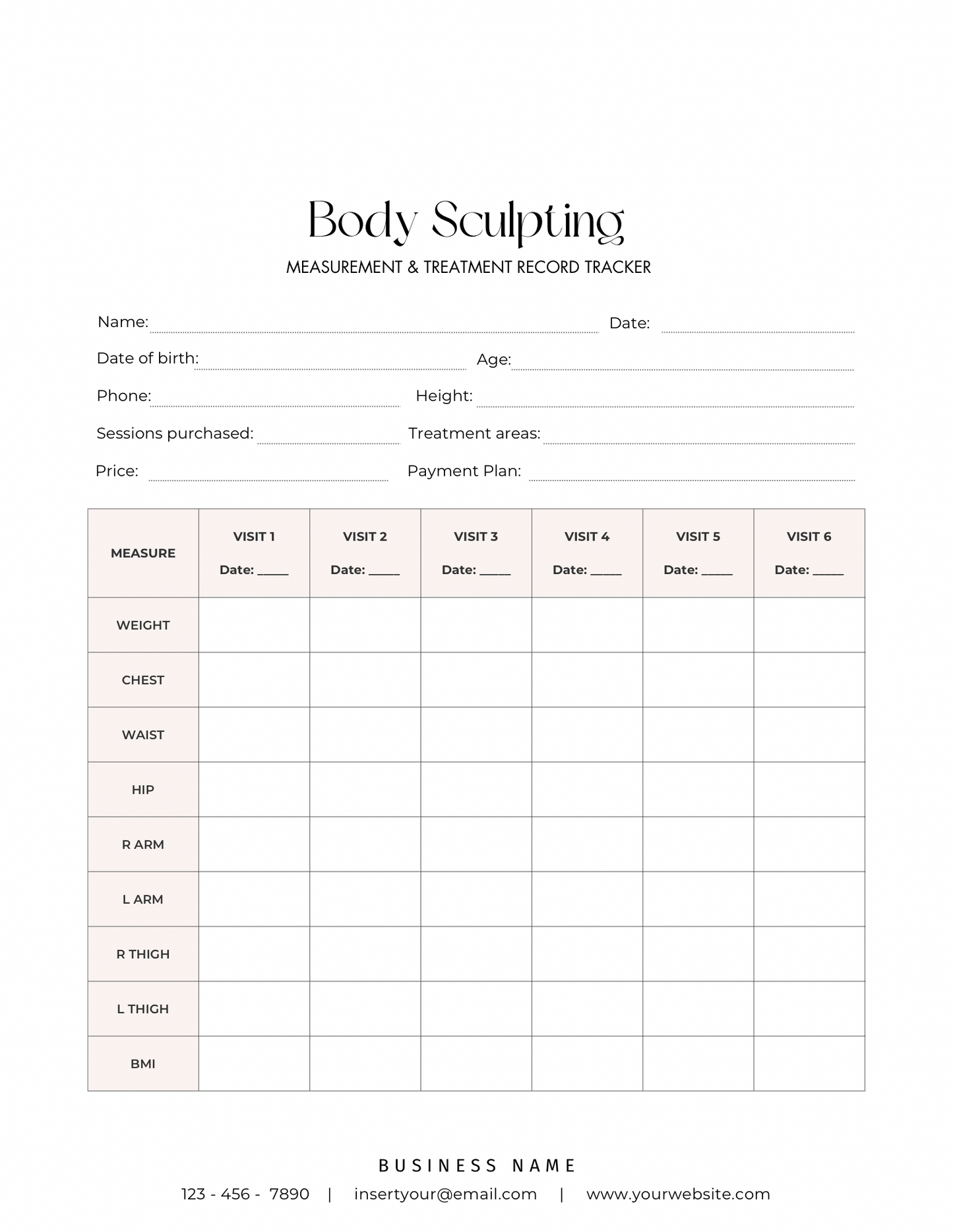 Body Sculpting Consent Forms | Editable Canva Templates for Aestheticians