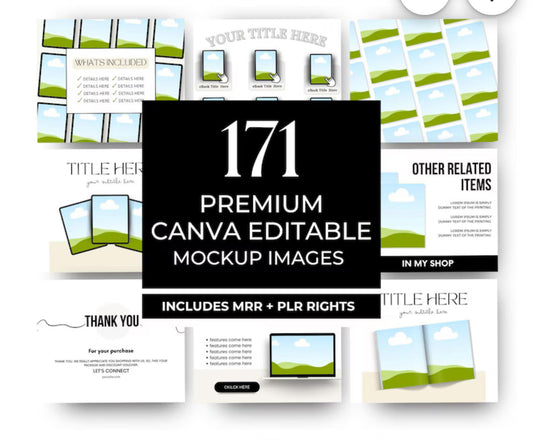 Canva Mockup Bundle: MRR PLR Etsy Product Templates (Digital Download)