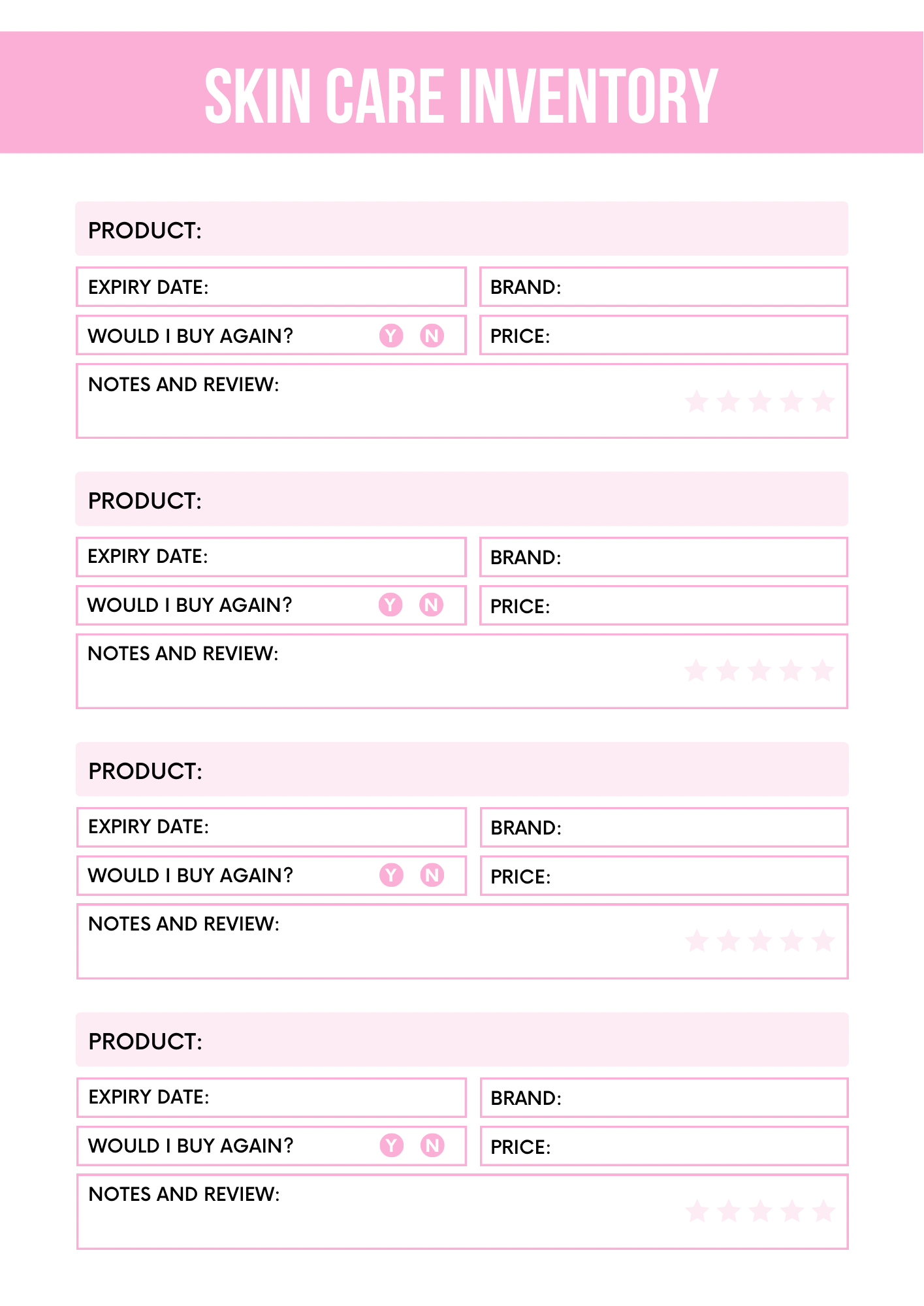 Skin Care Planner - Digital Skincare Routine Organizer