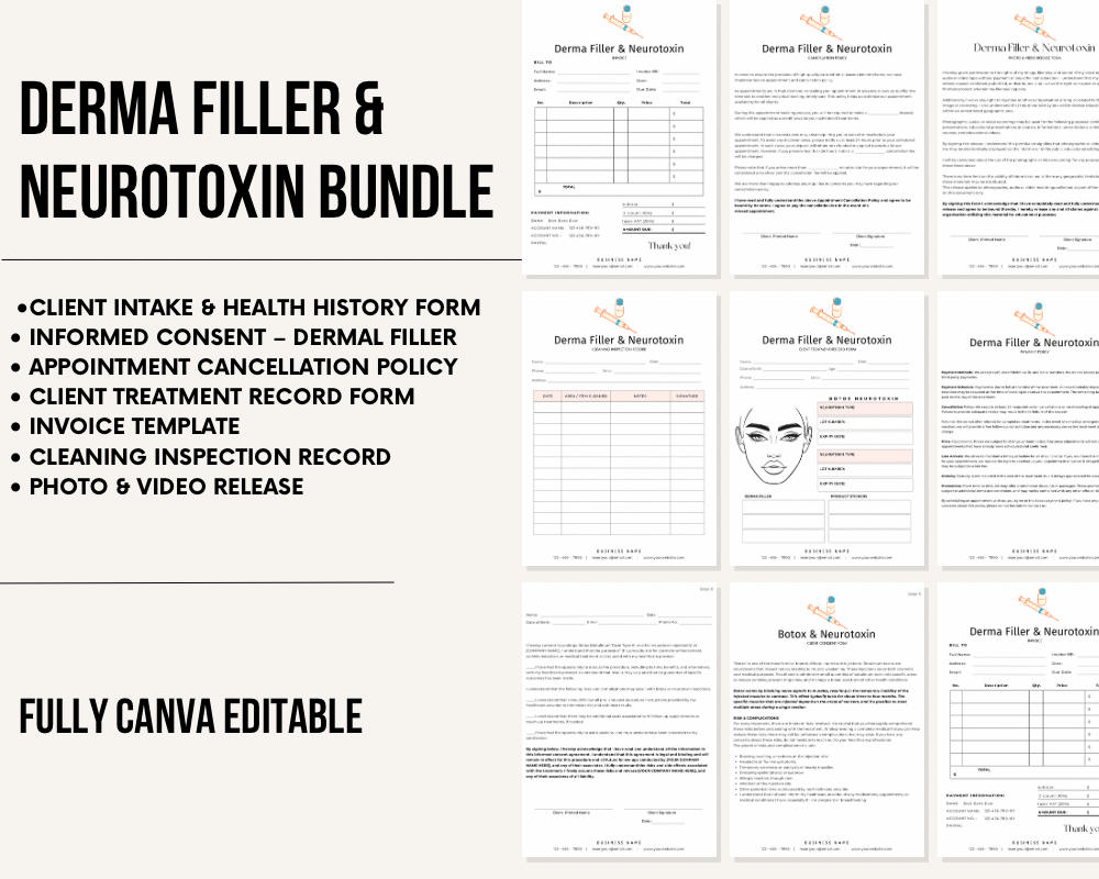 Botox & Filler Consent and Intake Forms – Editable Med Spa Templates